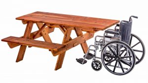 Wheelchair Accessible Redwood Table